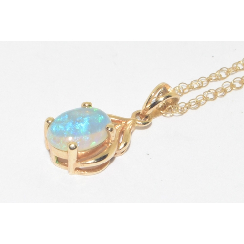 248 - 9ct gold Opal pendant necklace on a 9ct gold chain of 44cm