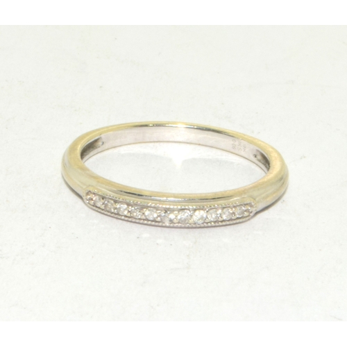 255 - 9ct white gold ladies Diamond  ring size M