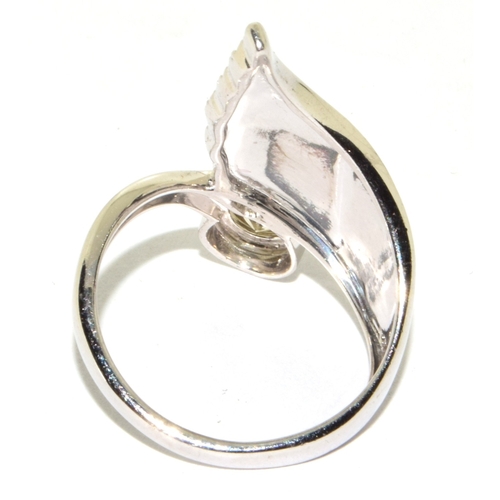 272 - TGGC citrine 925 silver Angels wing ring size Q