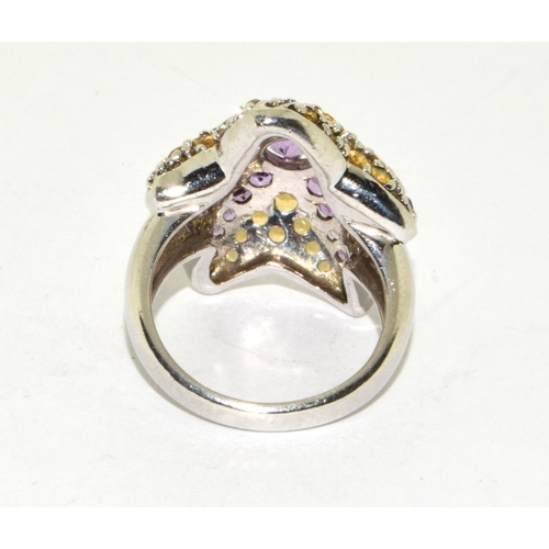 277 - Solid 925 silver Amethyst/citrine 