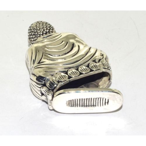 288 - Silver plated vesta case in the form of Buddha