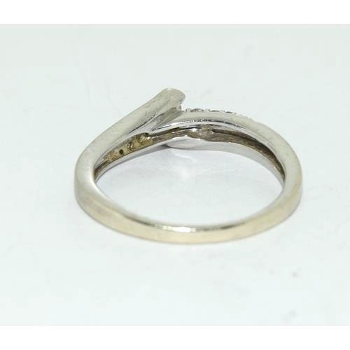 291 - 9ct white gold ladies Diamond ring H/M in ring as 0.33ct  size S