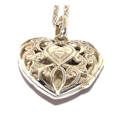 322 - Cupids Heart 925 silver locket and chain