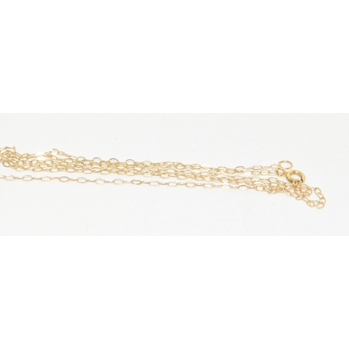 323 - 9ct gold Diamond pendant set on a 9ct gold chain of 40cm