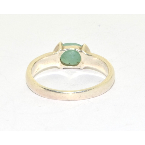 142 - 925 silver Jade single stone ring size P