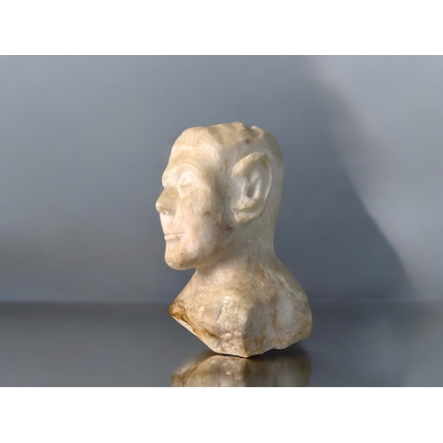 79 - A hand carved marble bust.Age unknown. Height - 12cm