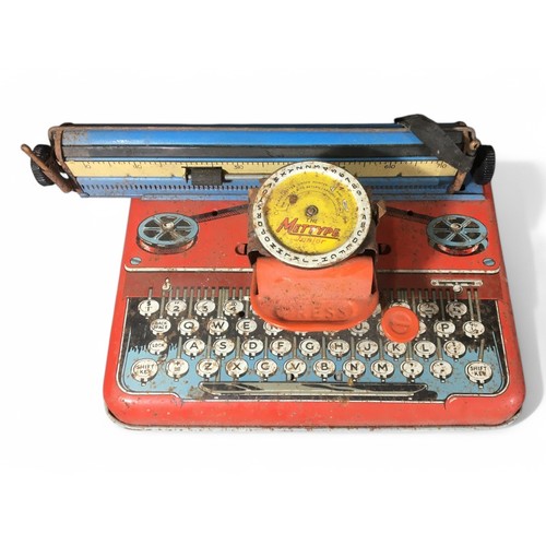 250 - Two Tin Plate toy Typwriters. A Mettoy Elegant and a Mettype Junior.