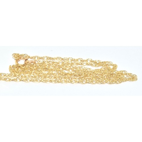 303 - 9ct gold drop Diamond pendant necklace on a 9ct  gold chain of 38cm pendant drop of 3cm