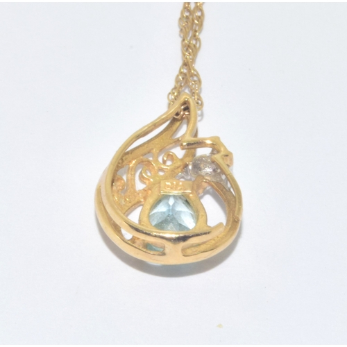 68 - 9ct gold Diamond pendant necklace on a 9ct gold chain of 46cm