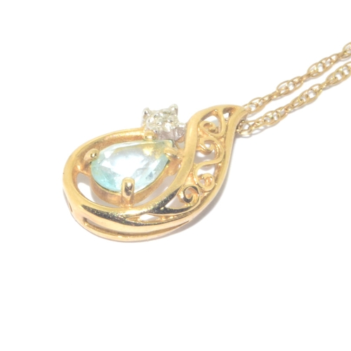 68 - 9ct gold Diamond pendant necklace on a 9ct gold chain of 46cm