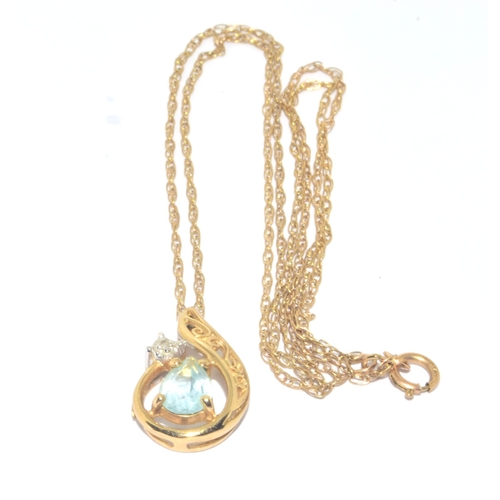 68 - 9ct gold Diamond pendant necklace on a 9ct gold chain of 46cm