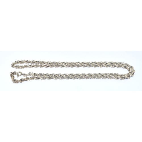 307 - 2 x 925 silver neck chains together a 925 silver full eternity ring size M 33grams