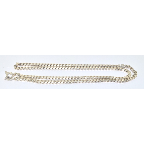 307 - 2 x 925 silver neck chains together a 925 silver full eternity ring size M 33grams