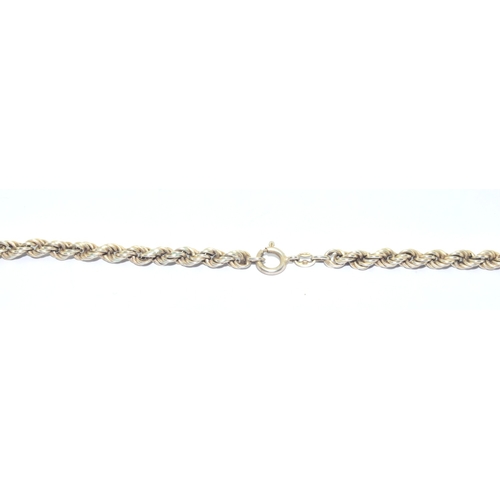 317 - 925 silver graduating rope neck chain 41cm long and a 925 silver rope style ring size Y