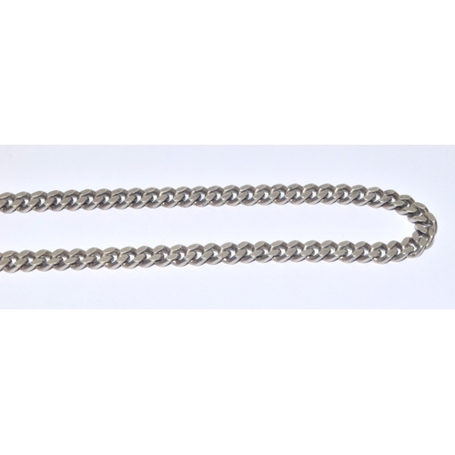 207 - 925 silver flat link neck chain of 44cm long together a 925 silver ring with accent diamonds size N