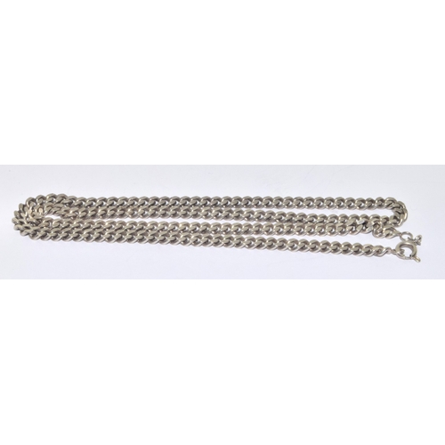 207 - 925 silver flat link neck chain of 44cm long together a 925 silver ring with accent diamonds size N