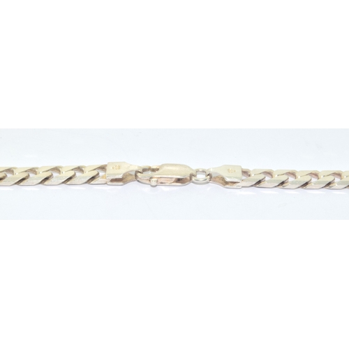 117 - 925 silver flat link neck chain with lobster claw clasp of 46cm long 33 grams