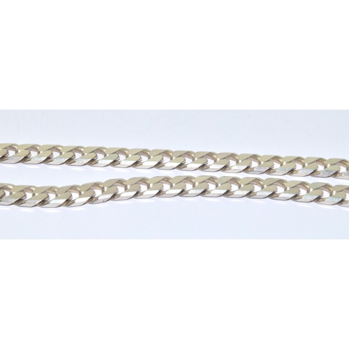 117 - 925 silver flat link neck chain with lobster claw clasp of 46cm long 33 grams