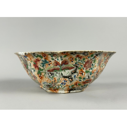 52 - A Chinese porcelain Famille Rose kidney shape dish.Tongzhi period (1862–74).Hand painted overglaze e... 