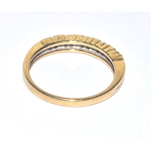 276 - 9ct gold ladies Diamond half eternity ring of approx 0.25ct hall marked in the ring size P