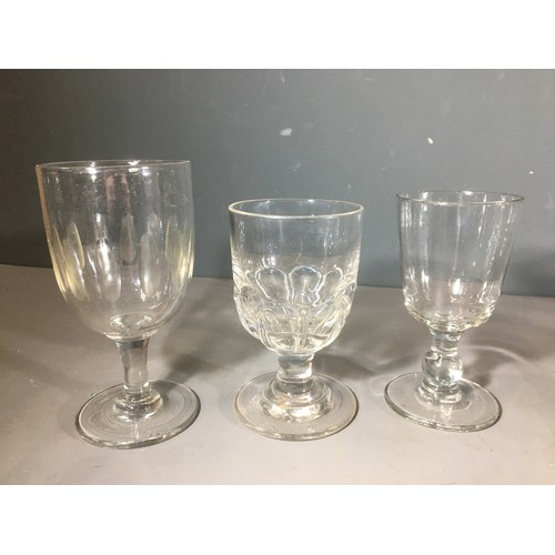 93 - Collection of 19thC Drinking Glasses including Rummers, Illusion Toasting/Speakers Glass and a Finel... 