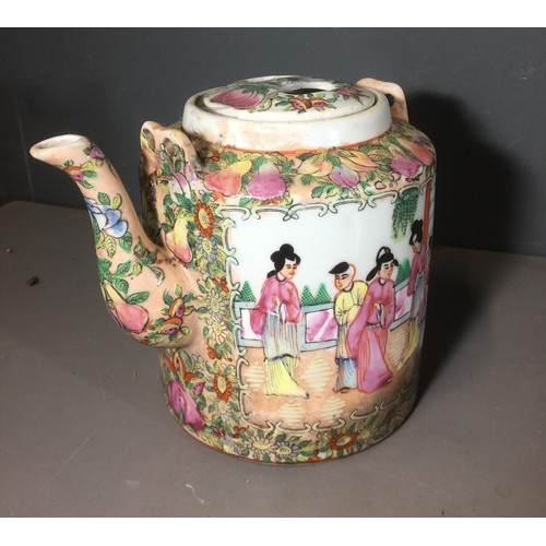 108 - Interesting assortment of Chinese Ceramics and other items, to include a Large FamilTe Rose teapot, ... 