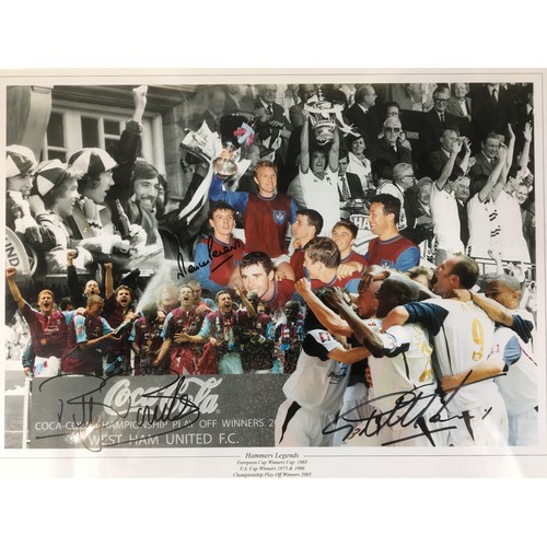 315 - Football - Signed Billy Bonds montage and Hammers Legends Photo-prints, signed by Billy Bonds, Marti... 