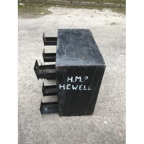 353 - Vintage Compact 25 Drawer Steel Construction Tool Chest with Markings for HMP Hewell.H 61cm x W 61cm... 