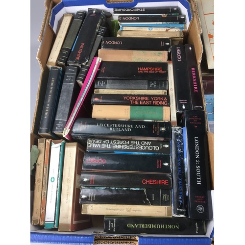 397 - Tray of Geographical British County and City Books together with 2 Boxes of Art & Sculpture Refe... 