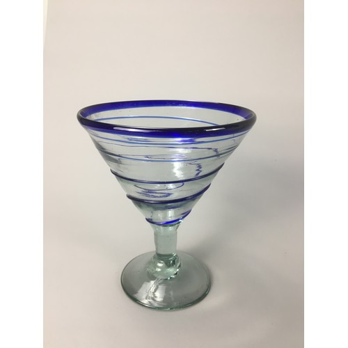 398 - A Good Quantity of Handblown and Moulded Glass to include a nice set of Blue to Clear Glass Sundae D... 