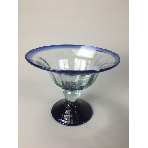 398 - A Good Quantity of Handblown and Moulded Glass to include a nice set of Blue to Clear Glass Sundae D... 