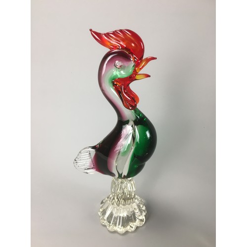 399 - Mid Century and later Hand Blown and Pressed  Glass - Swan, Chicken, Dolphin, Baskets, Continental a... 