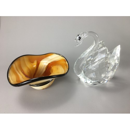 399 - Mid Century and later Hand Blown and Pressed  Glass - Swan, Chicken, Dolphin, Baskets, Continental a... 