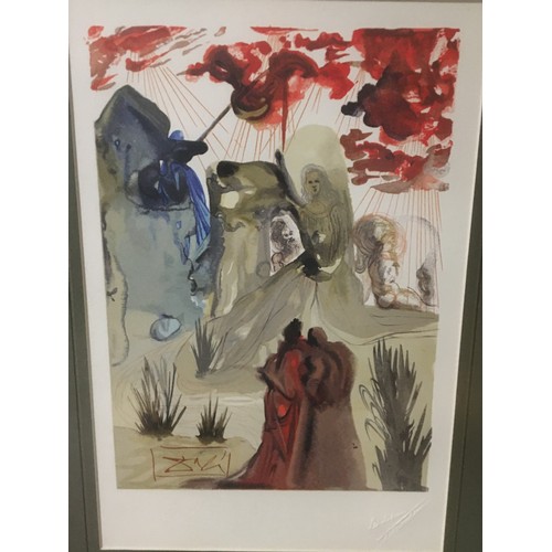 260 - Salvador Dali Prints x 2 - Dalinean Horse and Figure and an Ecclesiastical Dali Print on heavy embos... 