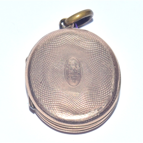 164 - Antique Victorian tested as 9ct gold back and front locket 6.1 grams measured not including the bale... 