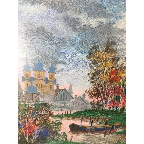 263 - Anantole Krasnyansky Ukranian Artist 1930 - 2023 - Large Ltd Edition Signed Artist Proof. City/River... 