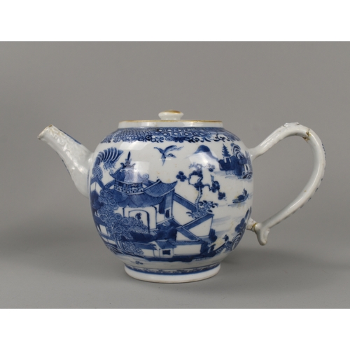 19 - A miscellaneous collection of Chinese porcelain.Including 18th century export teapot, plates, brush ... 