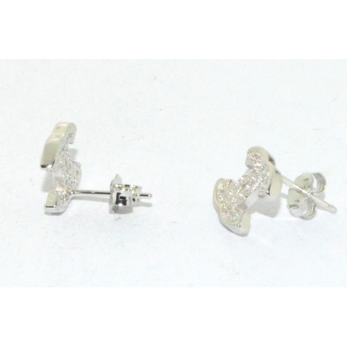 194 - Pair of silver designer style stud earrings 