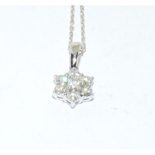 215 - 18ct white gold Diamond pendant necklace of approx 60 points 