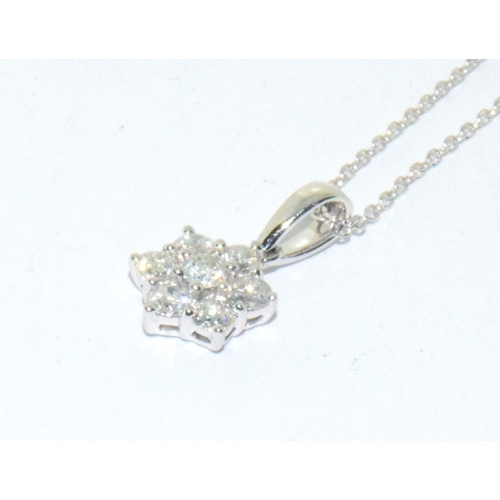 215 - 18ct white gold Diamond pendant necklace of approx 60 points 