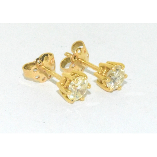 275 - Pair 18ct gold Diamond stud earrings of approx 1.5cts total