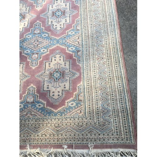 248 - Vintage Middle Eastern Rug With Geometric Border and 6 Medallions in Lilac/Purple, Blue and Cream To... 