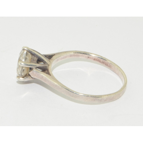 199 - 925 silver ladies solitaire ring together a similar pair of earrings ring size N