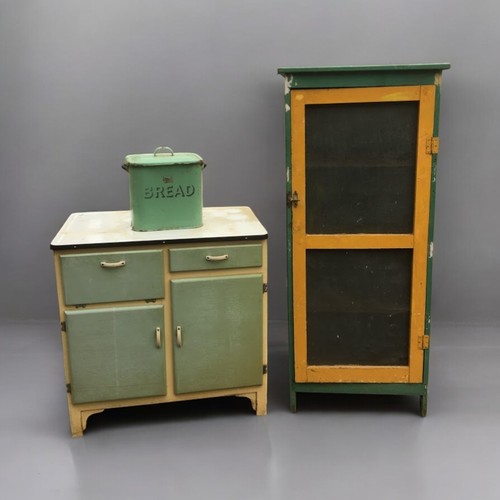 396 - Vintage Kitchen Units One Made by Numaid 1960 and an enamel Bread Bin.Numaid H 87cm x W 87cm x D 54c... 