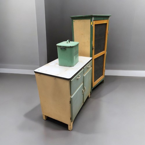 396 - Vintage Kitchen Units One Made by Numaid 1960 and an enamel Bread Bin.Numaid H 87cm x W 87cm x D 54c... 