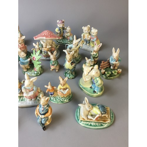 133 - Good Quantity of Saxony Ceramic Figures in the Bunnykins Style  -Mice and Rabbits Anthropomorphised!