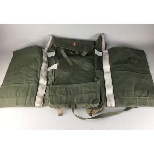 289 - 1962 Military Canvas Radio/Larkspur Back Pack, Desert Coloured 1941? Haversack Canvas, and an Olive ... 