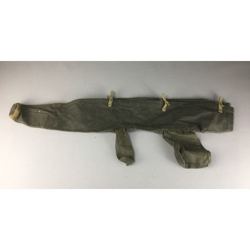 290 - 1954 Waxed Canvas Bren Gun Cover, 1960 Bren Gun Magazine Pouches, 1940? Lewis Gun Magazine Pouches w... 