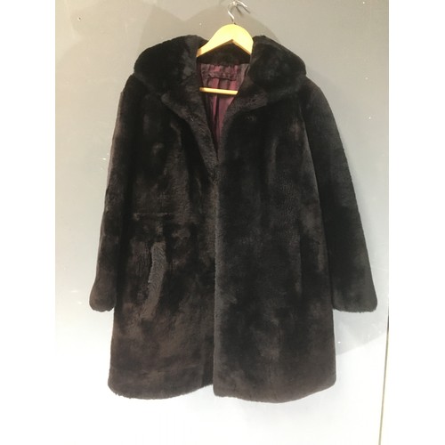 346 - Vntage/Retro 1980's Fur Coat, Black French Rabbit  Sized at 18 as per label but more like a 14 with ... 