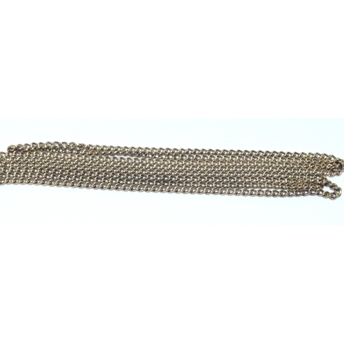 240 - 9ct gold 85cm long guard chain 12.5 grams a good clean example with secure clasp